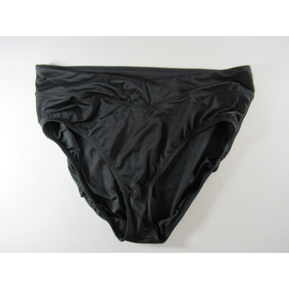 NEW Beach Betty Miracle Bikini Swim Bottom Women XL Slimming Solid Black